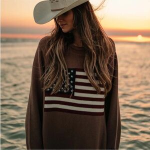 Tribe Kelley American Flag Americana Collection Sweater NWT  sold out online!